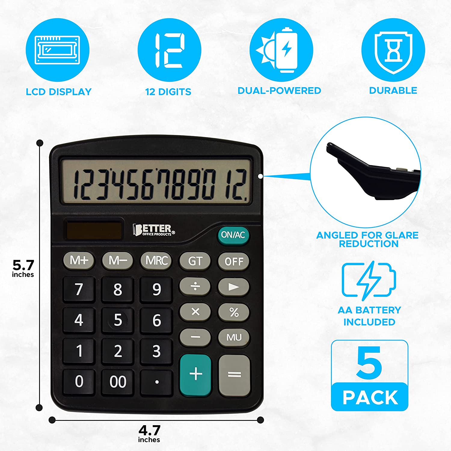 Dual Power With Included Aa Battery Calculators | calculator manufacturers